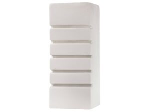 Miniaturka 1 - Biały kinkiet LED z ceramicznym korpusem i poziomymi nacięciami