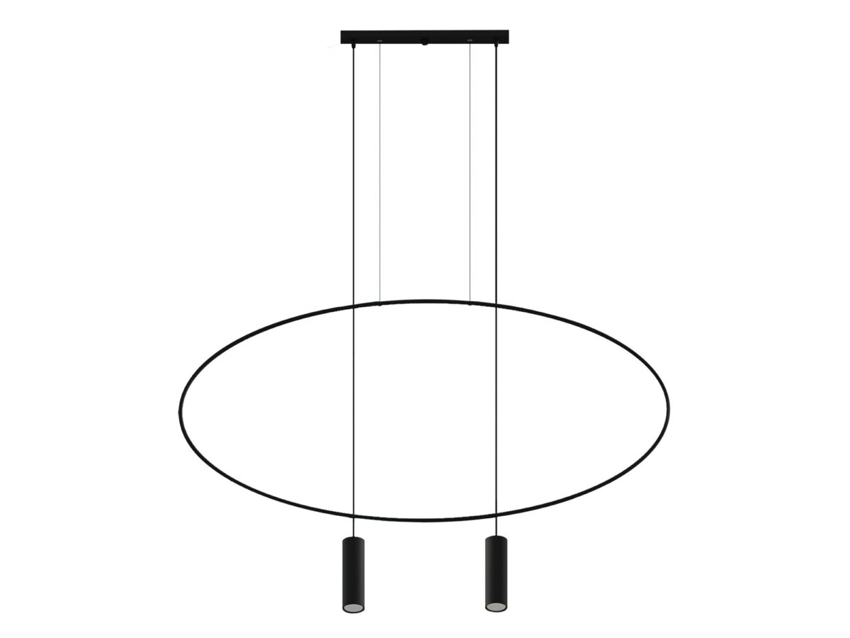 Minimalistische schwarze Hängeleuchte 6 cm 45x5x2 cm HYBRIS 2