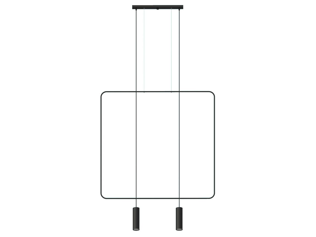 Moderne schwarze Stahl Hängeleuchte 6 cm 45x5x2 cm RADIUS 2