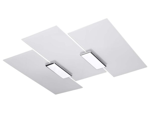 Plafon sufitowy w stylu modern z białych płyt i LED