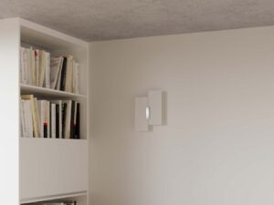 Miniaturka 3 - Nowoczesny biały kinkiet LED w minimalistycznym salonie