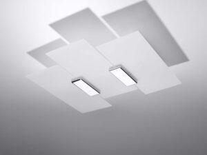 Miniaturka 1 - Potrójny plafon LED o nowoczesnej formie – białe panele