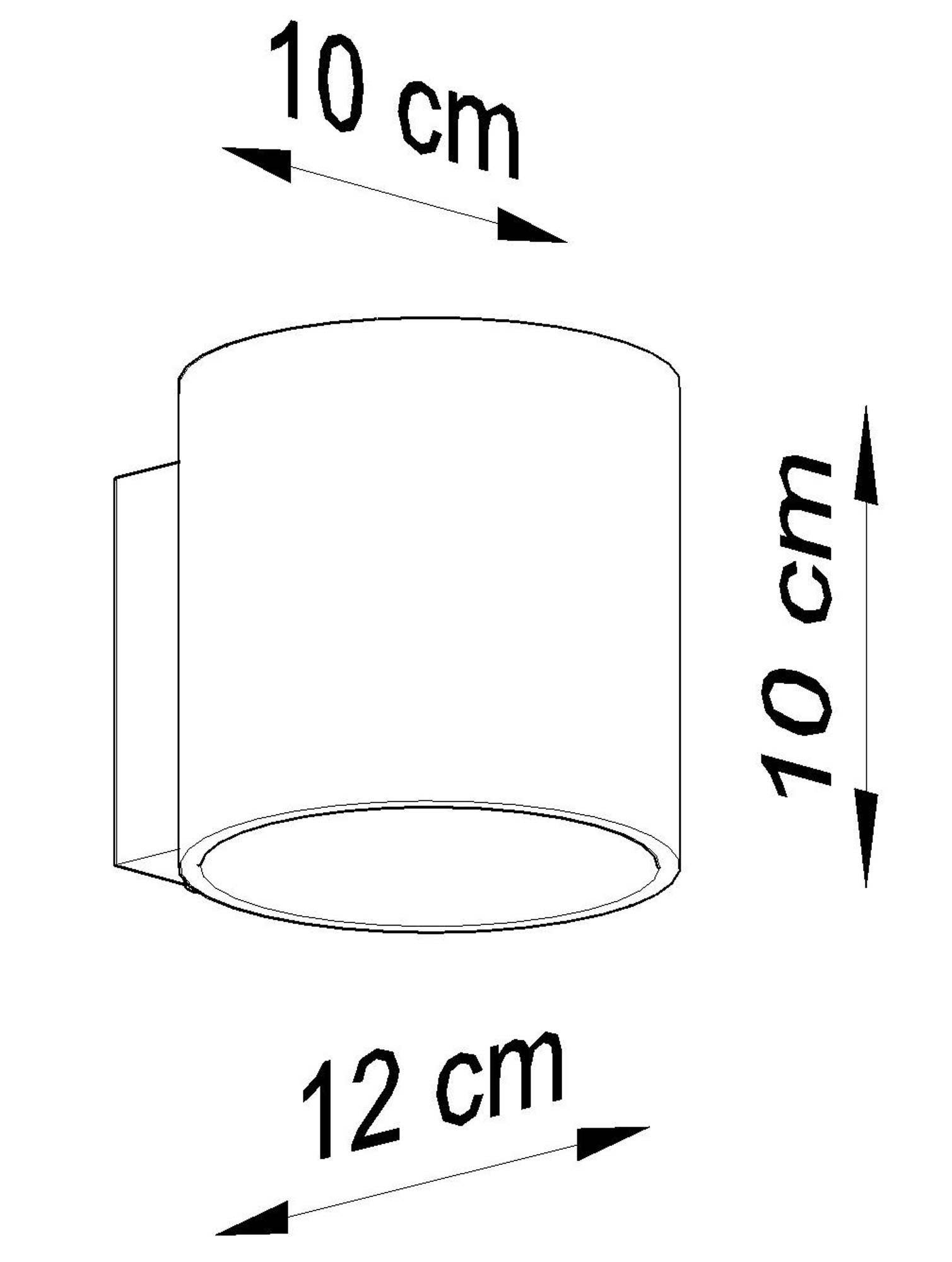 Rysunek montażowy kinkietu cylindrycznego – 10×12 cm Rysunek montażowy kinkietu cylindrycznego – 10×12 cm