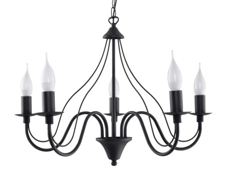 Wyrafinowany żyrandol stalowy MELUSINA 5