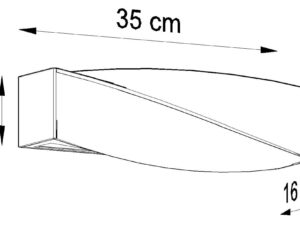 Miniaturka 6 - Rysunek techniczny kinkietu LED o długości 35 cm