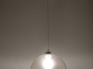 Miniaturka 3 - Lampa wisząca szklana kula transparentna z oświetleniem
