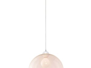 Miniaturka 5 - Różowa lampa wisząca kula szklana na kablu