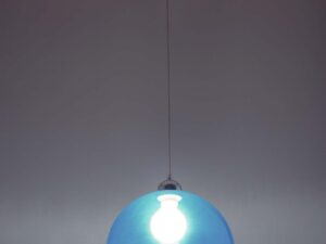 Miniaturka 12 - Lampa wisząca szklana kula niebieska z oświetleniem
