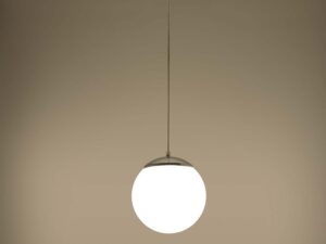 Miniaturka 3 - Lampa wisząca kula biała z chromem i oświetleniem