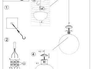 Miniaturka 14 - Instrukcja montażu lampy wiszącej kulistej średniej
