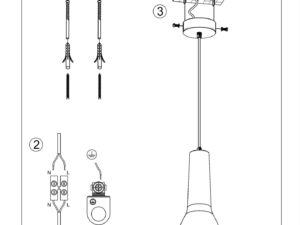 Miniaturka 7 - Rysunek techniczny zawieszenia lampy z oprawką sufitową