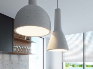 Miniaturka 4 - Betonowa lampa nad wyspą kuchenną – nowoczesna aranżacja w stylu industrialnym