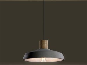 Miniaturka 2 - Nowoczesna betonowa lampa z naturalnym drewnem – styl industrialny