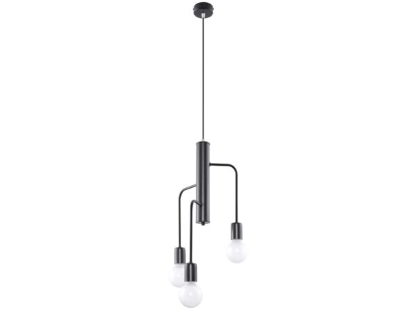 Moderní lampa se třemi rameny a mlecznymi žárovkami