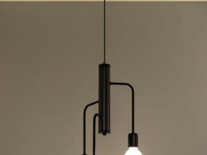 Miniaturka 2 - Lampa z trzema czarnymi przewodami i kulistymi żarówkami