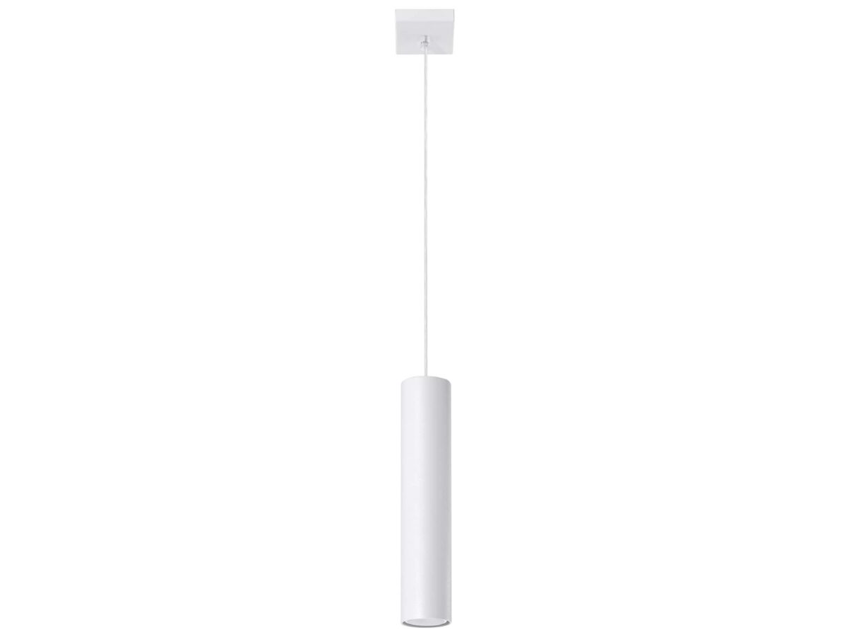 LUMEN 1 Lampa Wisząca Biała Wąski Cylinder