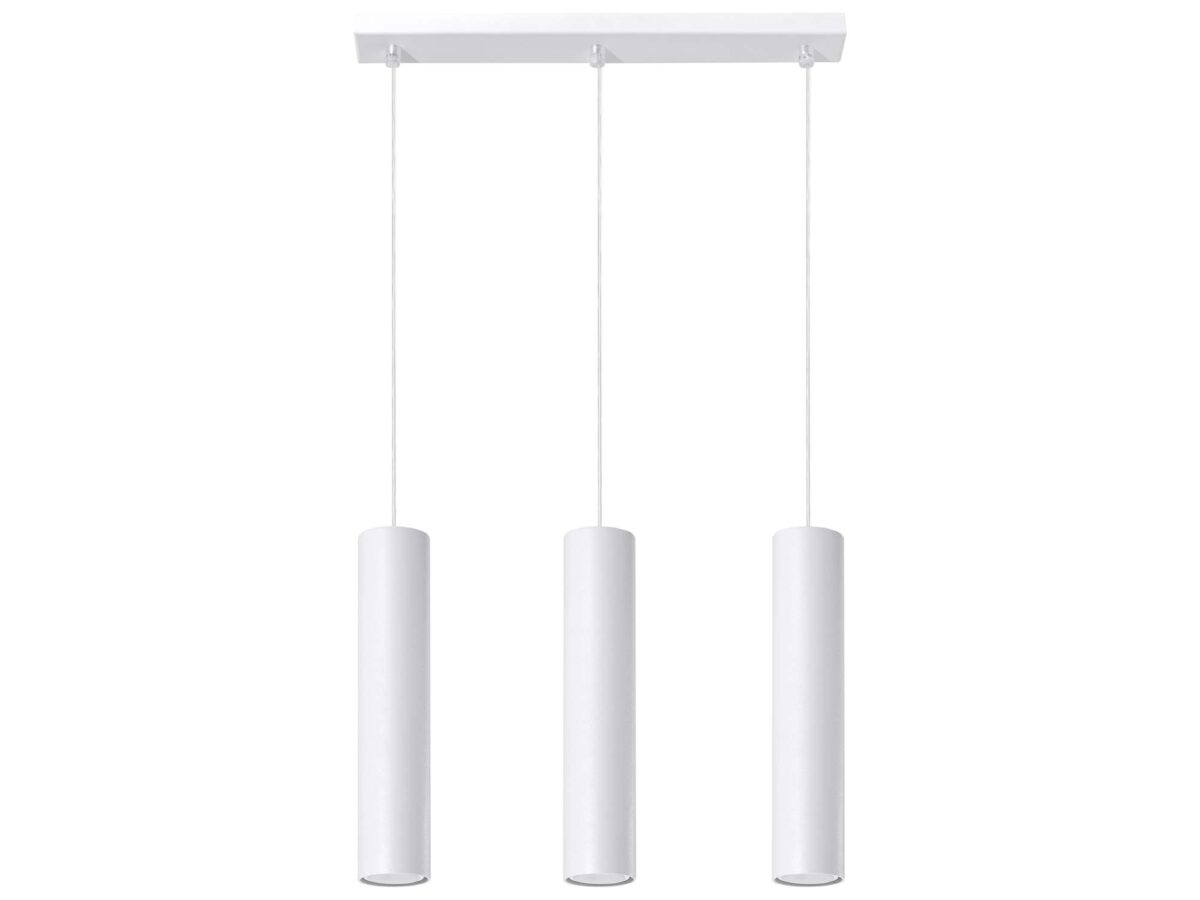 Stalowa Lampa Wisząca LUMEN 3L Biały
