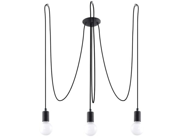 Lampa wisząca z jedną żarówką w czarnej oprawie – styl loftowy