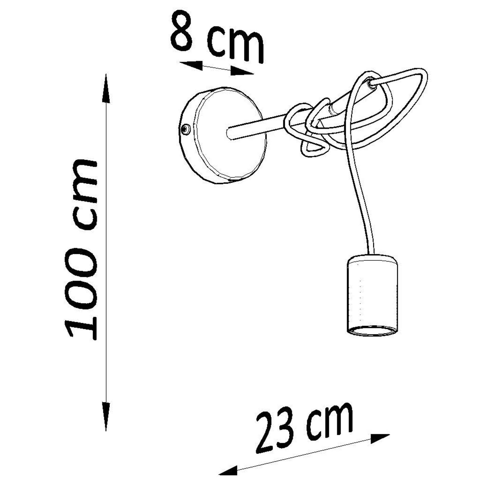 Kinkiet z czarnym kablem i żarówką – długość 100 cm Kinkiet z czarnym kablem i żarówką – długość 100 cm