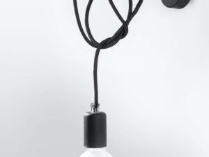 Miniatura 1 - Minimalistický nástěnné svítidlo s černým przewodem a žárovkou LED