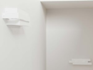 Miniaturka 4 - Minimalistyczny biały kinkiet ścienny w narożniku pomieszczenia