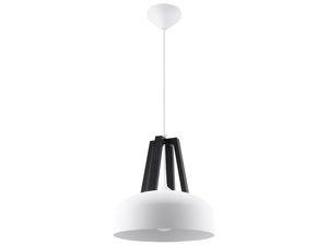 Miniaturka 7 - Designerska lampa wisząca z czarnym uchwytem i białym kloszem