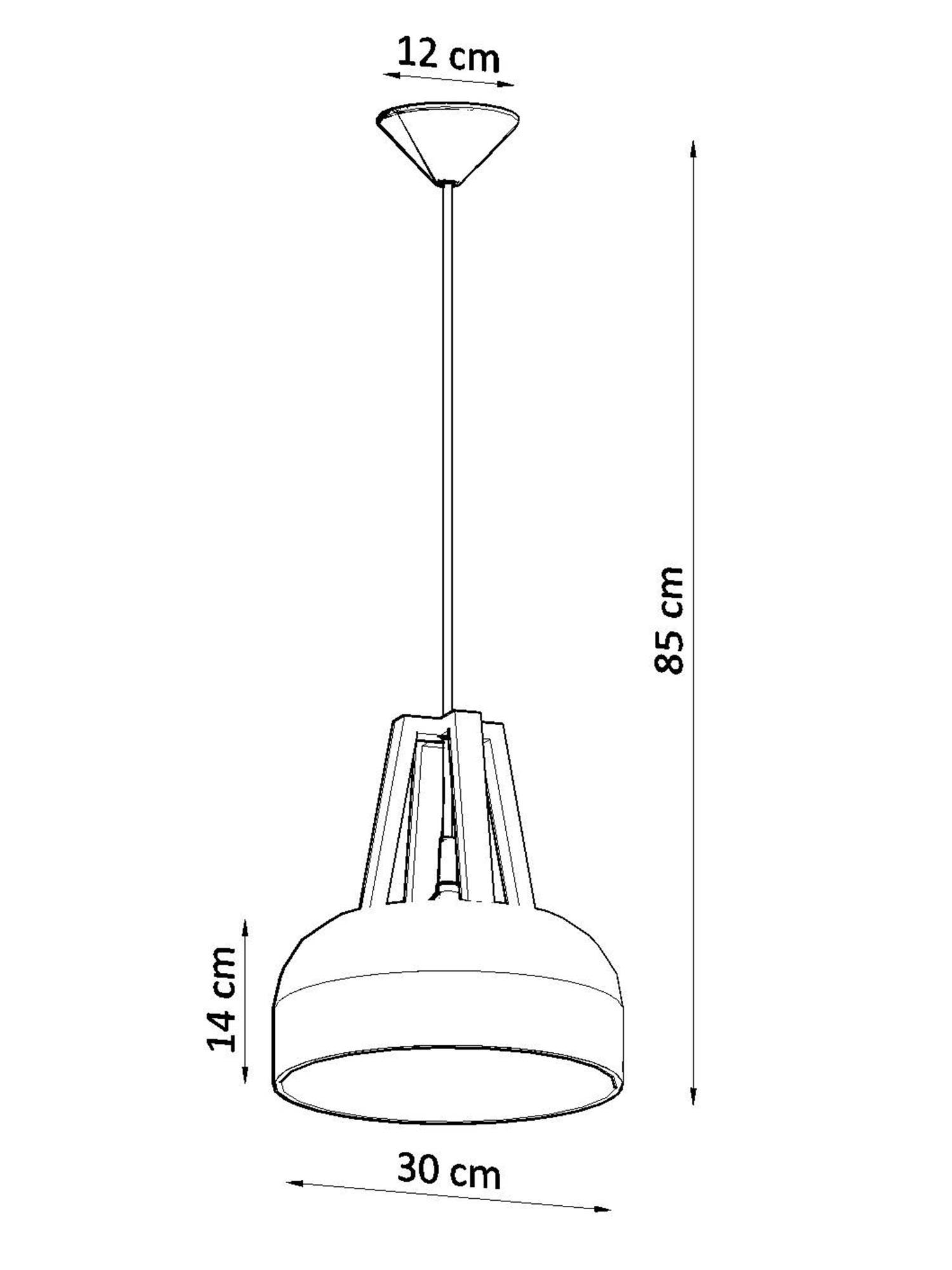 Wymiary techniczne lampy wiszącej z kloszem 85 cm Wymiary techniczne lampy wiszącej z kloszem 85 cm