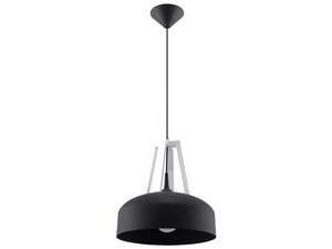 Miniaturka 13 - Czarna lampa wisząca z drewnem do nowoczesnych wnętrz