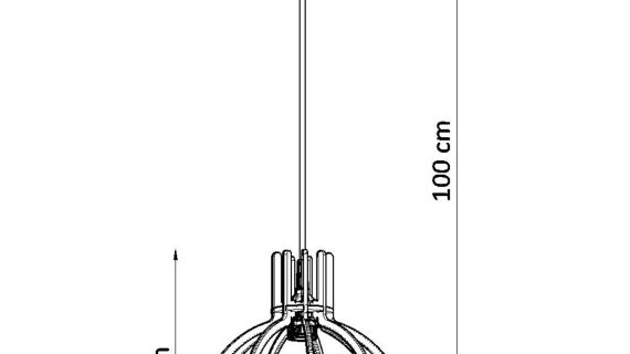 Miniaturka 6 - Rysunek techniczny lampy wiszącej – wysokość 100 cm