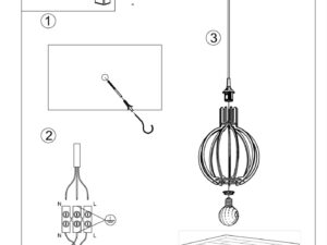 Miniaturka 7 - Schemat instalacji lampy wiszącej o kulistej formie