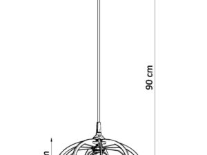 Miniaturka 6 - Wymiarowy szkic lampy z kloszem – wysokość 90 cm