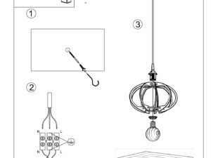 Miniaturka 7 - Schemat techniczny montażu lampy z kloszem o okrągłym profilu