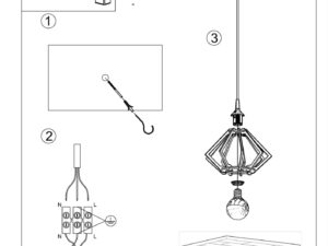 Miniaturka 6 - Schemat montażu lampy wiszącej o ażurowej formie