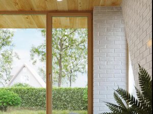 Miniaturka 4 - Drewniany sufit z reflektorami LED w stylu skandynawskim