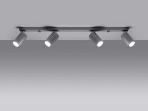 Miniaturka 9 - Listwa sufitowa szara cztery reflektory z oświetleniem LED