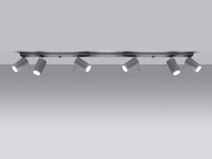 Miniaturka 9 - Listwa sufitowa szara sześć reflektorów z oświetleniem LED