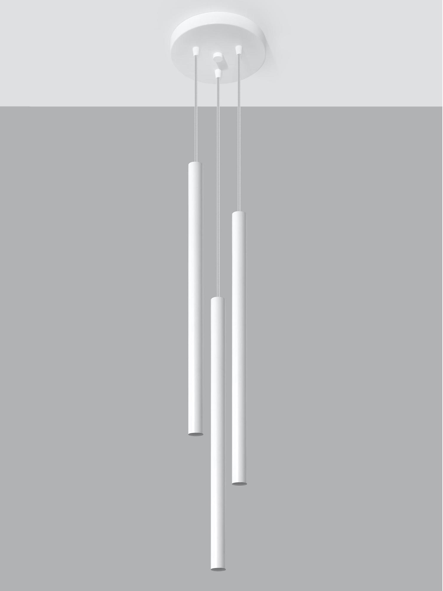 Nowoczesna lampa wisząca LED z trzema białymi tubami Nowoczesna lampa wisząca LED z trzema białymi tubami