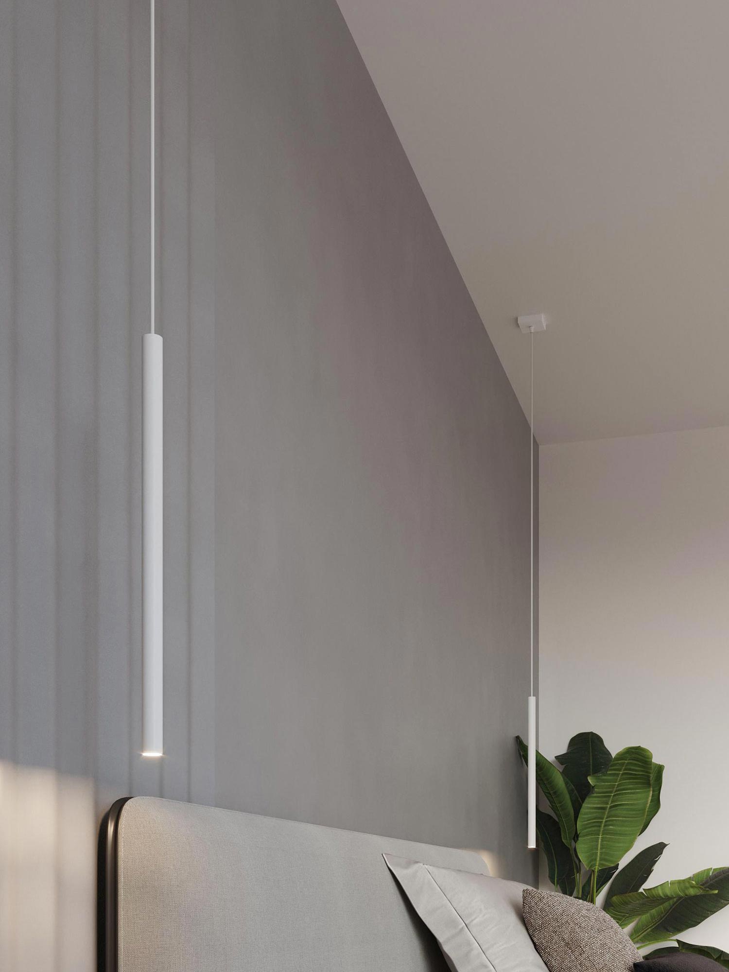 Nowoczesna lampa wisząca LED w sypialni Nowoczesna lampa wisząca LED w sypialni