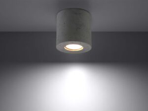 Miniaturka 2 - Betonowa lampa sufitowa w kształcie walca – światło skierowane w dół