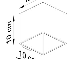 Miniaturka 6 - Rysunek wymiarowy lampy ściennej 12x10 cm – forma sześcienna