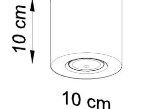 Miniaturka 6 - Rysunek wymiarowy drewnianej lampy cylindrycznej – średnica 10 cm