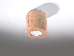 Miniaturka 1 - Nowoczesna lampa sufitowa w kształcie walca z drewna
