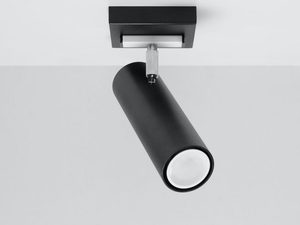 Miniaturka 7 - Reflektor LED w czarnej oprawie na suficie, styl industrialny