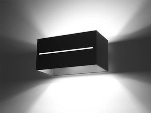 Miniatura 2 - Černý LED nástěnné svítidlo s vodorovnou linií světla, montáž na šedé stěně
