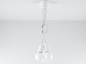 Miniatura 10 - Moderní bílá závěsná LED lampa z kulistymi stínidly