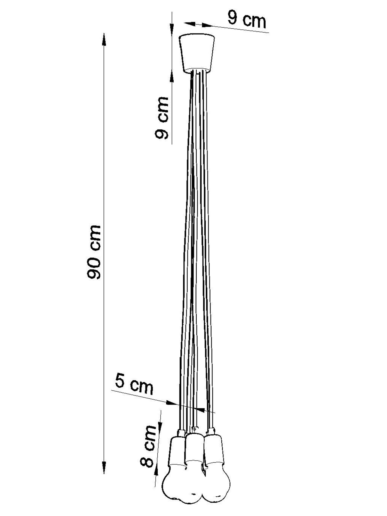 Rysunek techniczny nowoczesnej lampy wiszącej LED Rysunek techniczny nowoczesnej lampy wiszącej LED