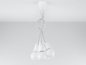 Miniaturka 1 - Designerska biała lampa sufitowa z sześcioma źródłami światła