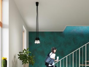 Miniaturka 14 - Czarna nowoczesna lampa sufitowa LED nad stołem w jadalni