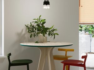 Miniatura 7 - Stropní lampa černá LED nad stolem v světlým interiéru s rostlinou