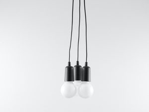 Miniatura 3 - Moderní černá lampa se třemi kabely a kulistymi stínidly LED